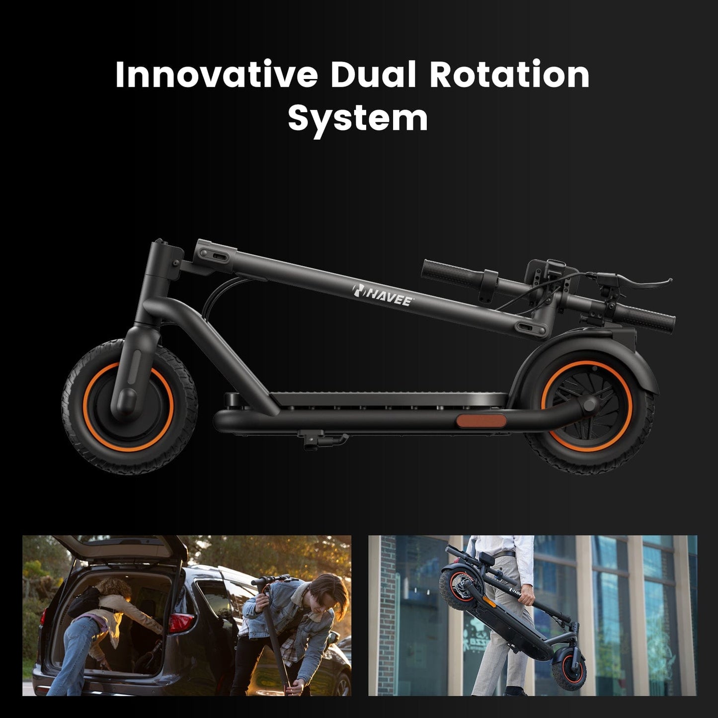 NAVEE N65 Electric Scooter w/40 mi Max Operating Range & 20 mph Max Speed - Black