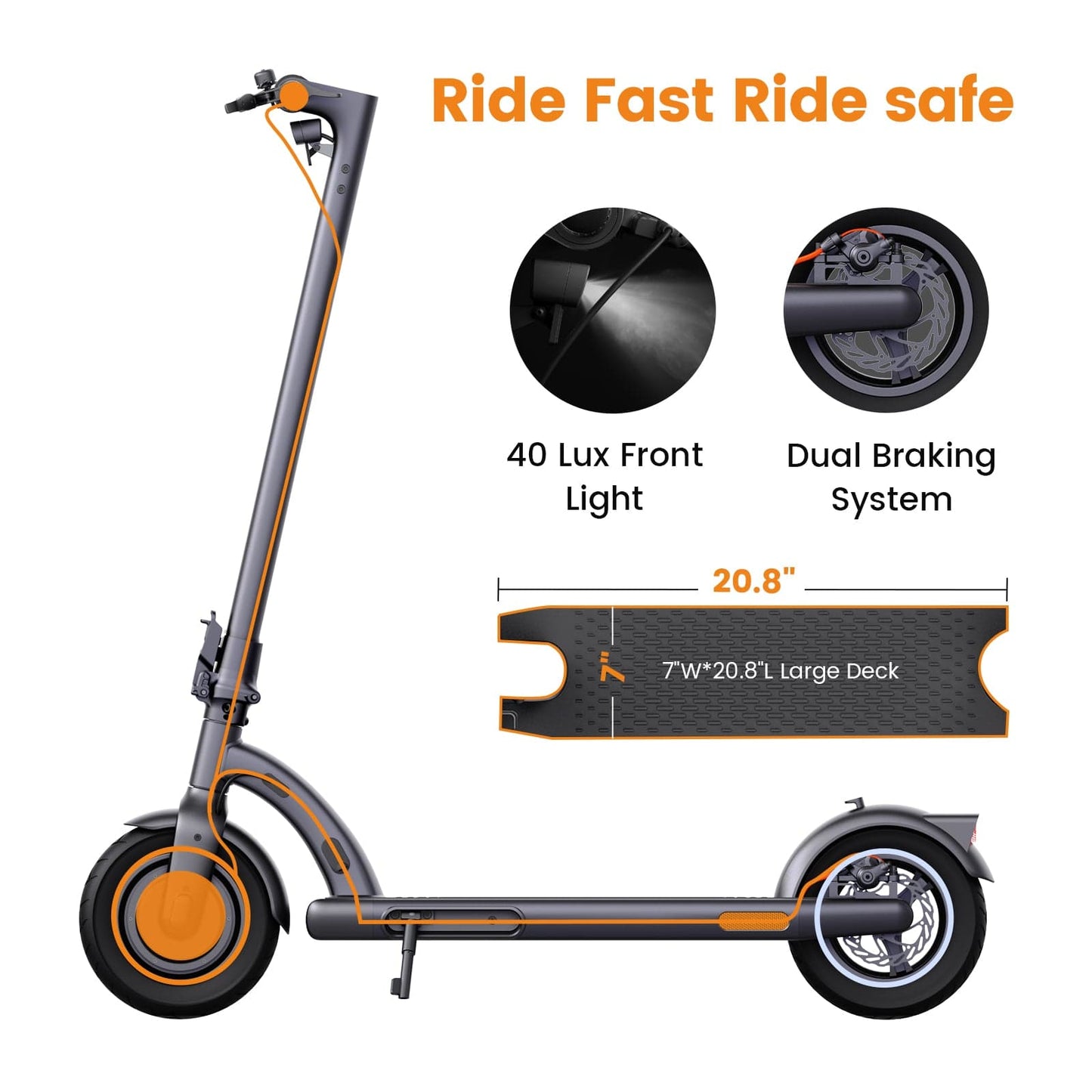NAVEE N40 Electric Scooter 32lbs Lightweight - Space Black