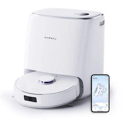 Robot aspirateur et laveur Narwal Freo X Ultra, 8200 Pa, séchage/lavage automatique, vidage automatique, anti-emmêlement, technologie DirtSense™, station de base sans entretien - Produit déballé