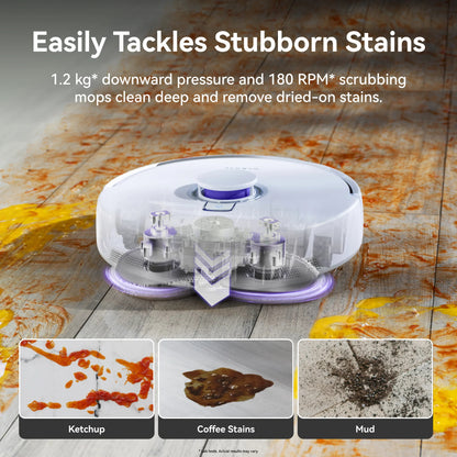 NARWAL Freo Z Ultra 扫拖一体机器人，双RGB摄像头和芯片，AI避障，12000Pa吸力，实时决策，自适应热水自动清洗和自动清空集尘盒，宠物毛发清理，静音 - 开箱品