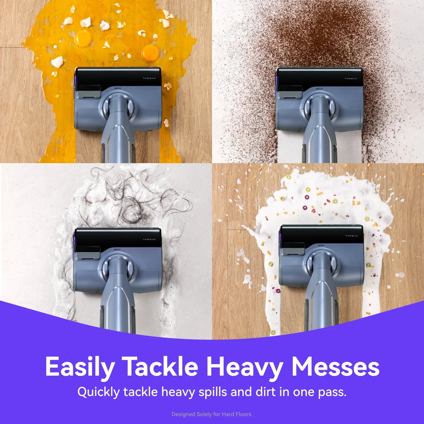 Aspirateur balai sans fil NARWAL S20 Pro avec fonction autonettoyante, aspirateur eau et poussière pour sols durs, idéal pour les familles avec enfants et animaux domestiques - Produit déballé